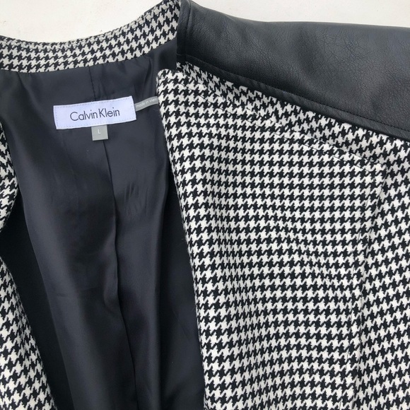Calvin Klein houndstooth black & white jacket - Picture 2 of 4
